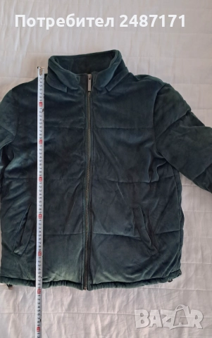 Зелено топло кадифено яке, снимка 4 - Якета - 52795958