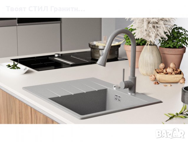 Кухненска Мивка от Гранит модел Сидни 620 x 500 Компакт - Сива, снимка 3 - Други - 38016228