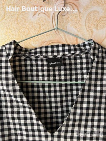 Gina Tricot Черно бяла блуза с буфан ръкав 🖤🤍, снимка 2 - Блузи с дълъг ръкав и пуловери - 44067157
