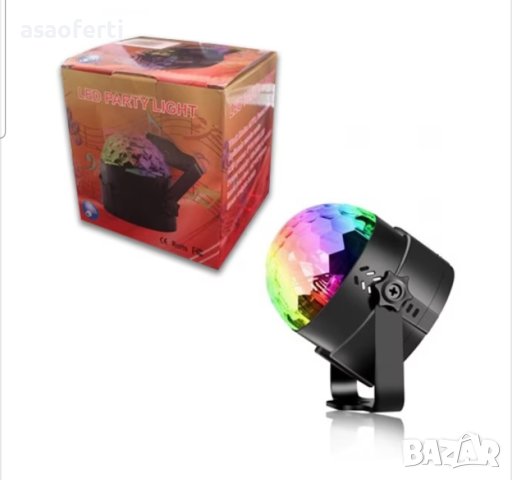 Диско LED лампа с дистанционно, Черна