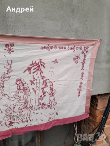 Старинен бродиран ковьор,покривка за стена #115, снимка 4 - Антикварни и старинни предмети - 38463555