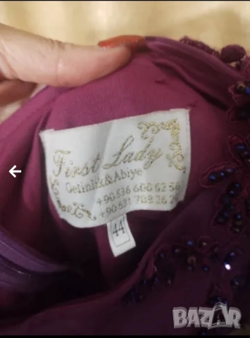 Елегантна лилава рокля с камъни, снимка 5 - Рокли - 52499936