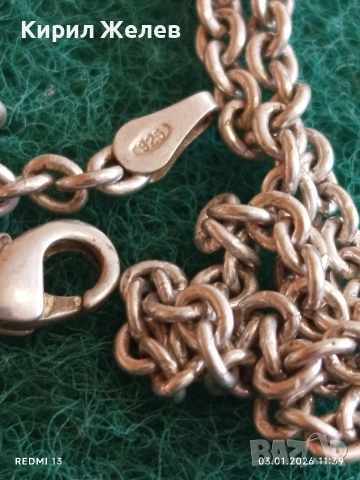 Класически изчистен дизайн сребърно синджирче нежно финно елегантно 27318, снимка 8 - Колиета, медальони, синджири - 52961828