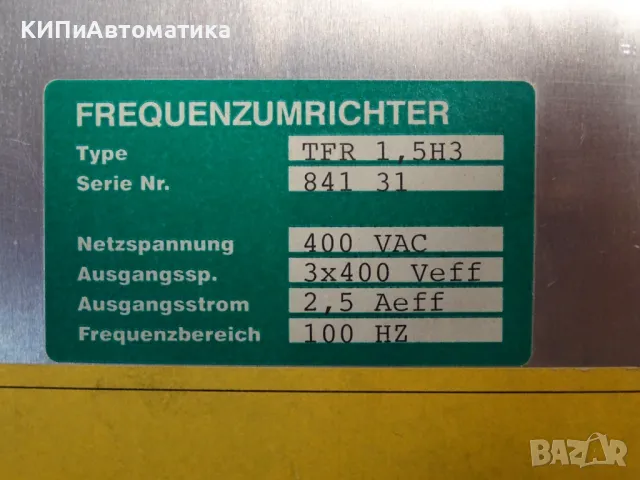 преобразувател FREQUENZUMRICHTER Typ TFR 1.5 H3 400VAC 100Hz, снимка 2 - Резервни части за машини - 49282573