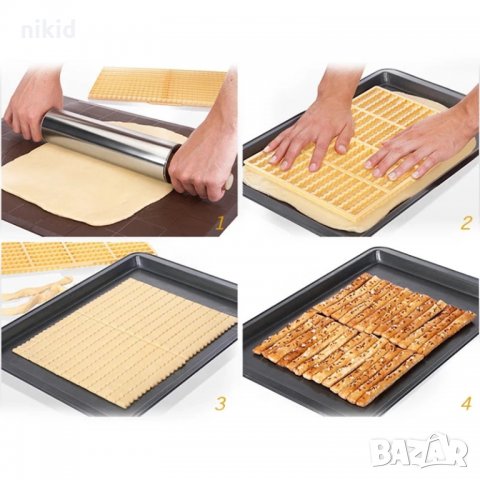 Грамаден резец форма шаблон за рязане изрязване на къдрави солети солетки пръчици гризини пластмасов, снимка 6 - Форми - 34813423