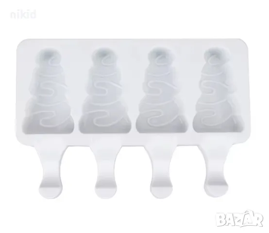 4 Елха елхи малки ескимо сладолед Popsicle Попсикъл силиконова форма молд калъп за направа десерти, снимка 2 - Форми - 48254727