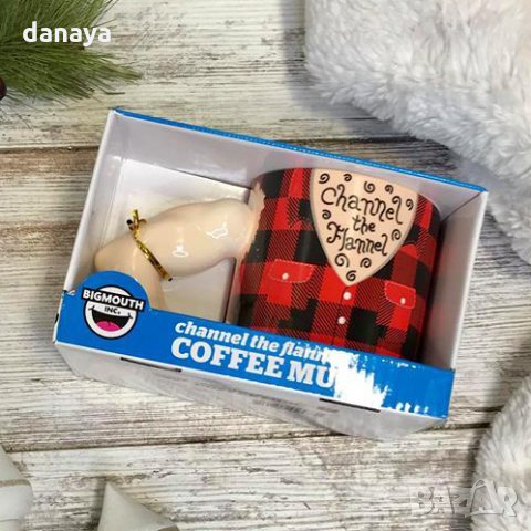 1319 Голяма керамична чаша Channel the Flannel подарък за фитнес фен 700ml, снимка 6 - Чаши - 27728642