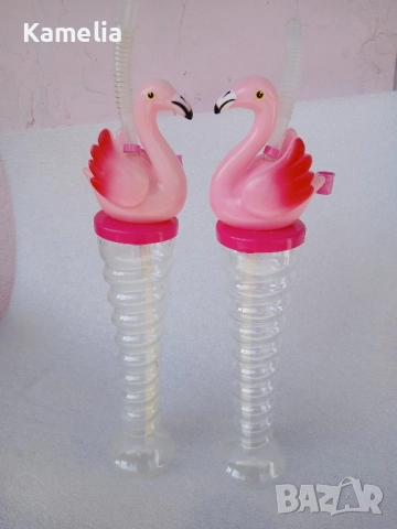 Фламинго - коктейлни чаши със сламка, снимка 3 - Чаши - 51702623