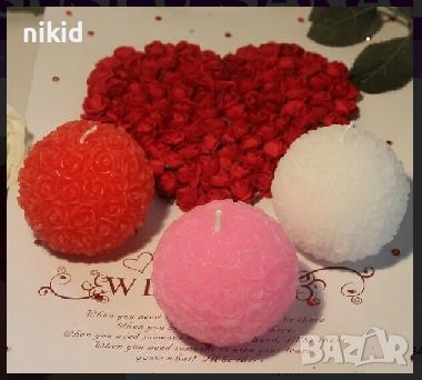 3D Кръг кълбо топка от рози цилиндър силиконов молд форма за украса торта фондан сапун свещ гипс, снимка 2 - Форми - 20779103