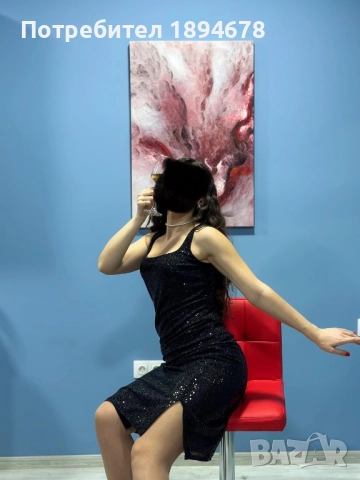 Черна парти рокля, снимка 2 - Рокли - 52918374