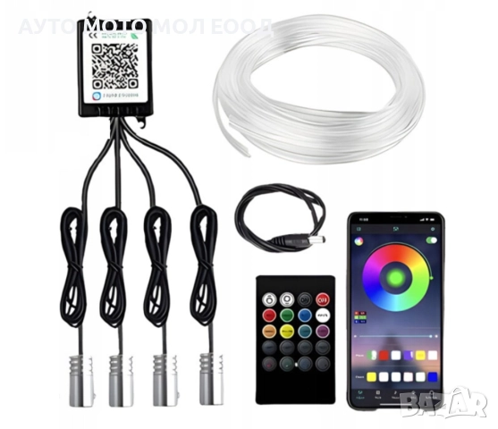 LED RGB лента за интериорно осветление на автомобил с дължина 6 метра., снимка 3 - Аксесоари и консумативи - 52324926