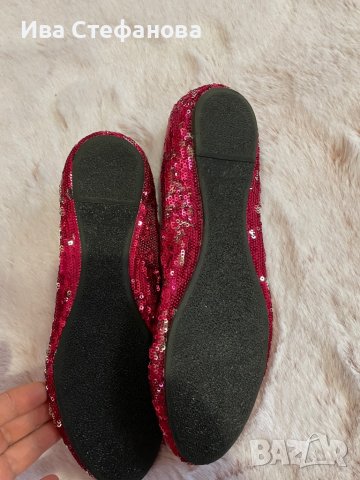Нови цикламени балеринки с пайети  , снимка 4 - Дамски ежедневни обувки - 36715914