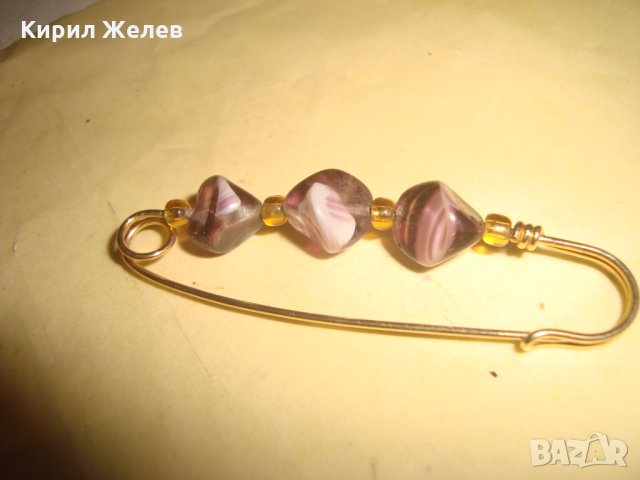 СКЪПОЦЕННА РЕТРО АРТ ДЕКО БРОШКА с ЯСПИС ИГЛА ФИБУЛА 23450, снимка 7 - Други - 33423114