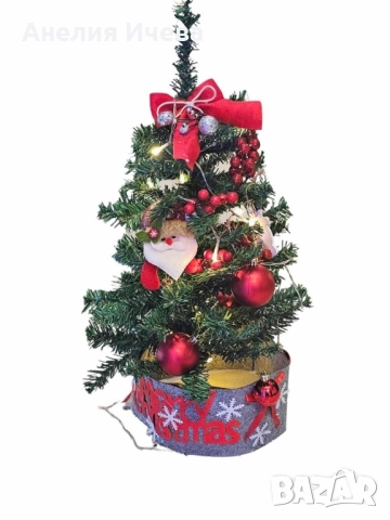 Готово украсено изкуствено коледно дръвче за декорация, 60 см , снимка 6 - Декорация за дома - 51898186