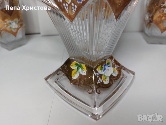 Комплект от оловен чешки кристал Бохемия , снимка 14 - Чаши - 43913428