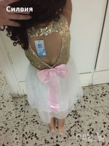 Рокля със паиети и розова панделка за 1г,2-3г, снимка 4 - Детски рокли и поли - 28036926