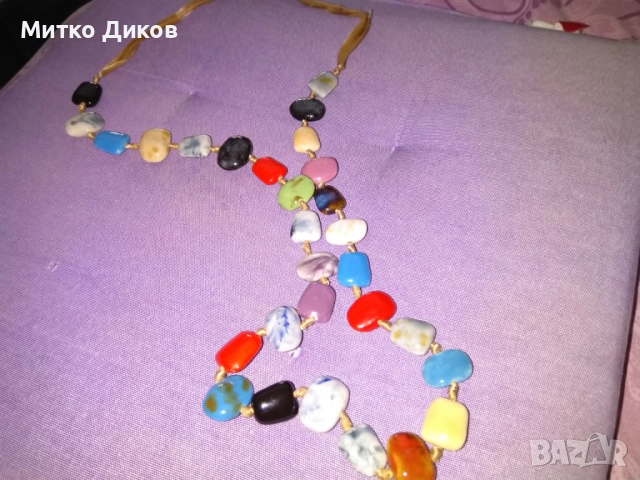 Стилно колие от керамични мъниста, винтидж и семпъл стил-2 броя, снимка 8 - Колиета, медальони, синджири - 51723425