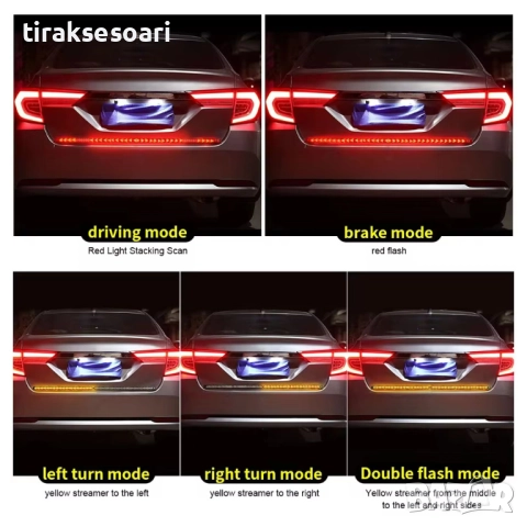 240 СМ LED лента за задна броня с 3 светлини - стоп, габарит и мигач, снимка 5 - Аксесоари и консумативи - 52822674