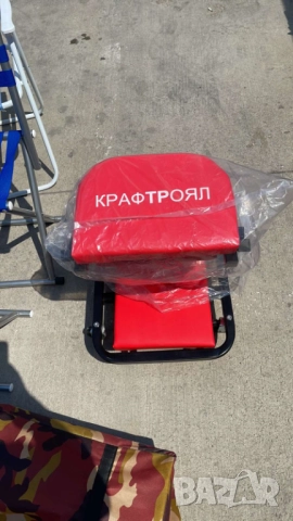 Сервизна лежанка и стол 2в1 KraftRoyal- сгъваема, удобна, мобилна, снимка 2 - Други инструменти - 51497125