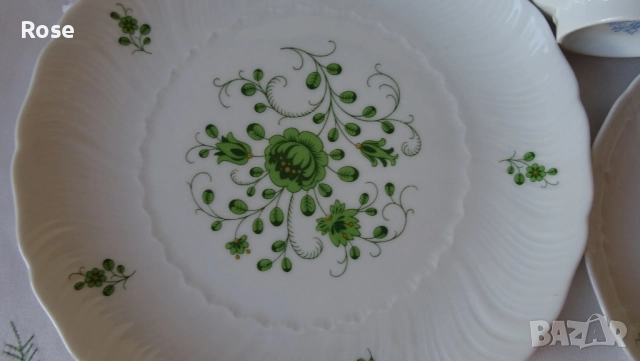 Royal Tettau Grüne Blume Porzellan – изключително бял, фин, костен порцелан, снимка 6 - Сервизи - 51588903