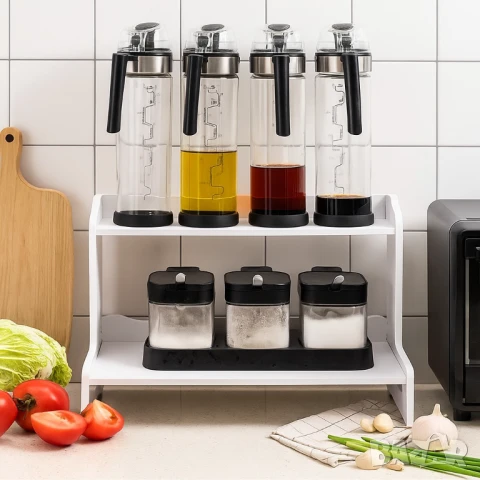 Двуслоен органайзер за плот – Идеален ред и стил във всяко пространство, снимка 3 - Други стоки за дома - 51063633