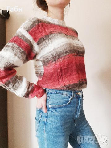 Ръчно плетена блуза, мохерна в три цвята, снимка 3 - Блузи с дълъг ръкав и пуловери - 27802296