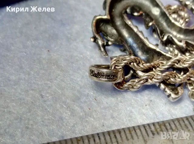 СРЕБЪРЕН ПЕНДАНТ ДРАКОН МАРКОВО ЛАКИРАНО СРЕБРО 925 със СРЕБЪРЕН ЛАНЕЦ СРЕБРО 925 ПРОБА 42630, снимка 2 - Колиета, медальони, синджири - 49294713