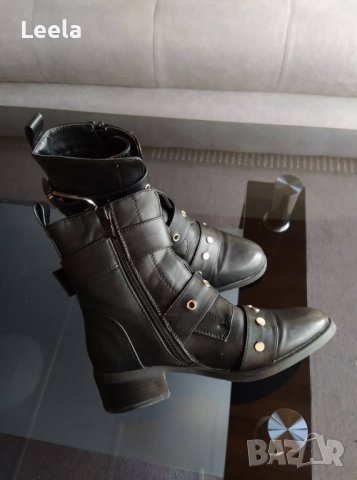 Черни боти/ботуши тип кубинки, снимка 4 - Дамски ботуши - 38195053