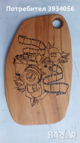 Пирографирана дъска "Фотоапарат"