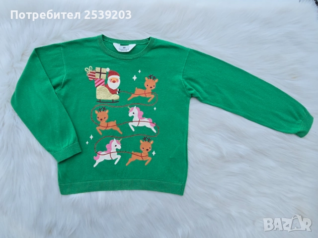 Детски Коледен пуловер H&M 6-7 години , снимка 7 - Детски пуловери и жилетки - 52558792
