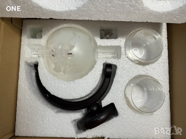 Декантер глобус, комплект с две чаши, снимка 4 - Чаши - 42956080