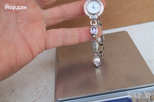Немски часовник кварц гривна сребро и аметист ***, снимка 8 - Антикварни и старинни предмети - 40404627