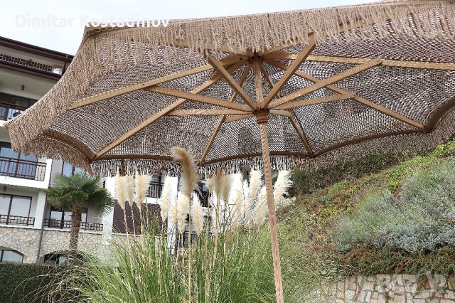 Плетени чадъри тип макраме за градина, плаж, ресторант или бийч бар, снимка 3 - Градински мебели, декорация  - 43956841