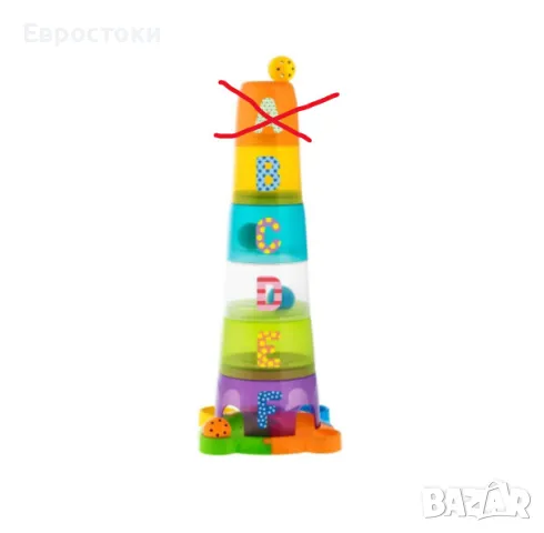 Образователна играчка кула Chicco Stack and Fun, детска играчка 3-в-1 кула с чаши и топки, снимка 4 - Образователни игри - 47500894