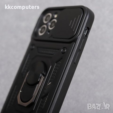 Силиконов твърд кейс bSmart Defender Slide, За iPhone 14 (6.1), Черен, снимка 9 - Калъфи, кейсове - 39117807