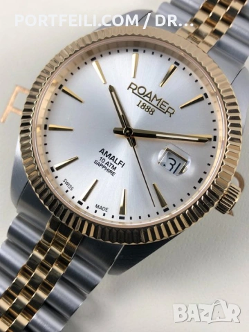 Швейцарски часовник Roamer, сапфир, 100м, гарант. произход, гаранция, снимка 12 - Мъжки - 53607705