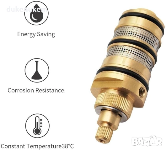 Термостатичен смесител за душ, 3-пътен, месинг, 30–50°C, снимка 6 - Смесители - 52694797