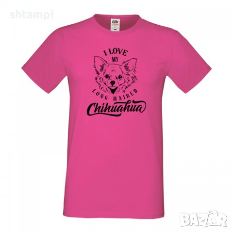 Мъжка тениска I Love My Long Haired Chihuahua Dog,Куче, животно,подарък,изненада, снимка 6 - Тениски - 36935325