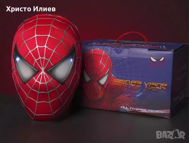 Маска Спайдърмен Марвел с мигащи магнитни светещи очи дистанционно пръстен Spiderman Marvel карнавал, снимка 14 - Други - 51852468
