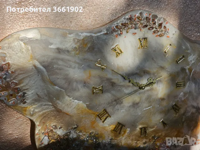 Ръчна изработка Часовник картина мрамор ефект , снимка 7 - Картини - 48703918