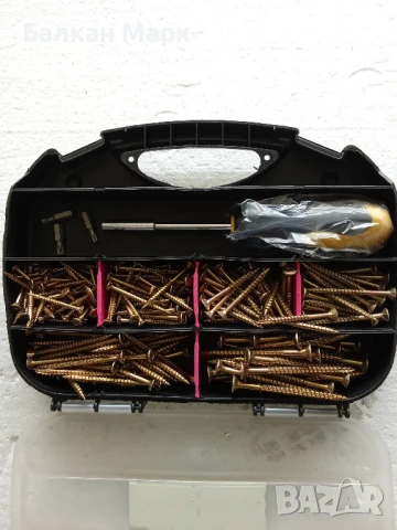 Органайзер с комплект,сет винтове Rocket – 245 бр. + 1 отвертка + 3 накрайника (Torx, снимка 4 - Железария - 50615855