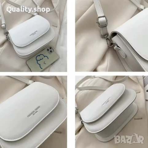 Елегантна бяла дамска чанта, снимка 5 - Чанти - 51113683