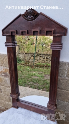 Антикварно дървено огледало , снимка 2 - Декорация за дома - 52842135