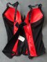 70/75В Mister-Lady дамски корсет от червен сатен и черен тюл, снимка 6