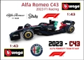 Bburago Alfa Romeo C43 #77 Italian GP Formula 1 2023 1:43, снимка 1
