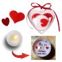 Подаръчен комплект "Валентинка" със свещ в "Сърце" /ПВЦ/, снимка 1 - Декорация за дома - 43644868