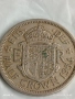 Стара монета половин крона 1954г. Англия кралица Елизабет втора 37473, снимка 4
