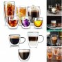Двустенна стъклена чаша за всякакъв вид напитки в 4-ри различни модела, снимка 1 - Чаши - 33013590