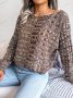 Дамски цветен плетен пуловер с дълъг ръкав и отворени рамена, 3цвята - 023, снимка 6