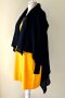 Черна асиметрична жилетка плетиво Benetton & жълта кокетна рокля Vanilia , снимка 3